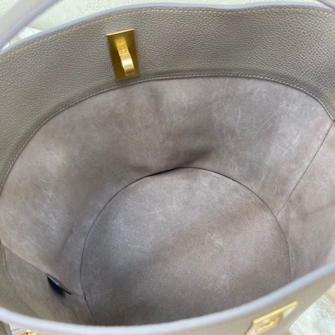 Celine Bucket 16 Bag In Gray Smooth Calfskin