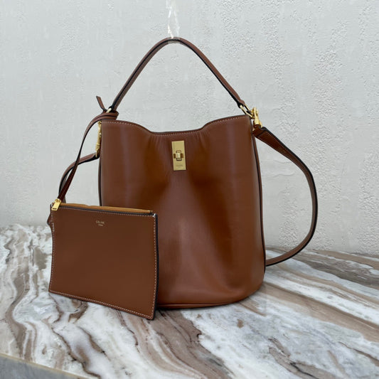 Celine Bucket 16 Bag In Gold Brown Smooth Calfskin