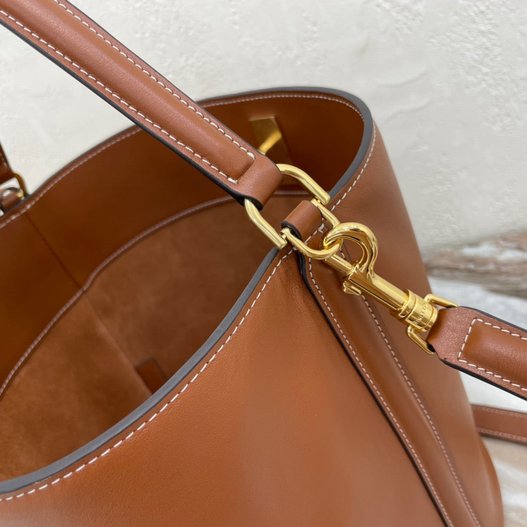 Celine Bucket 16 Bag In Gold Brown Smooth Calfskin