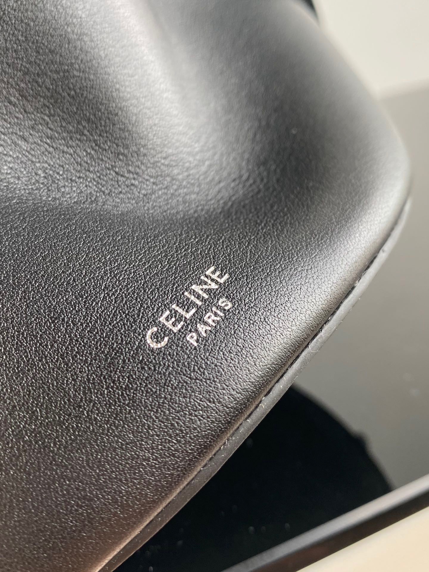 Celine Bucket Nano Bag In Black Calfskin