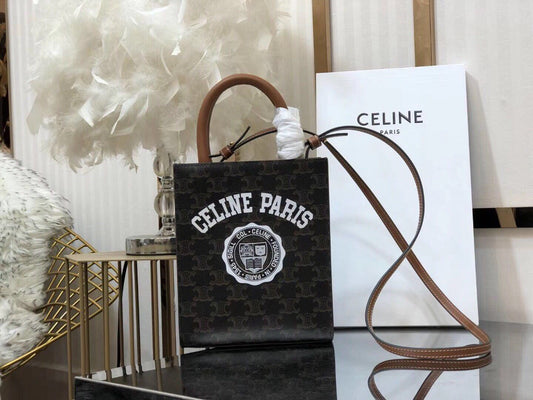 Celine Denim Arc De Triomphe Jacquard Mini Tote