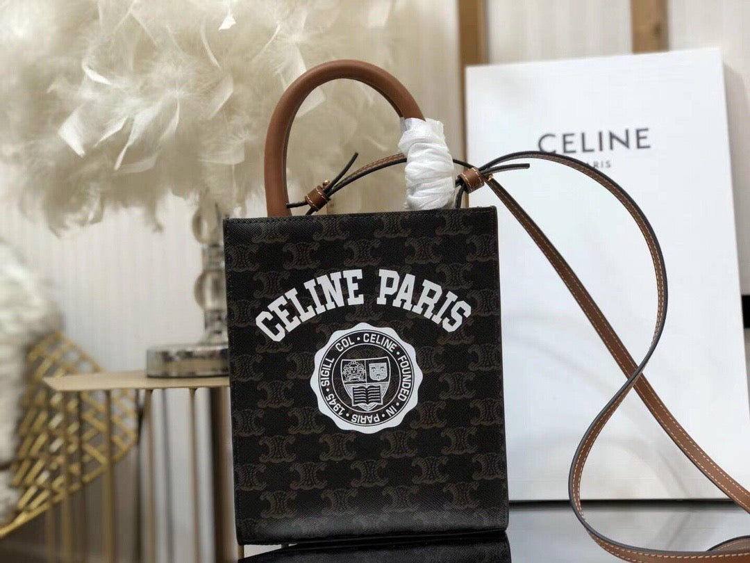 Celine Denim Arc De Triomphe Jacquard Mini Tote