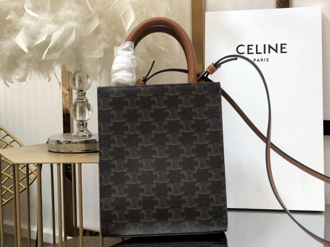 Celine Denim Arc De Triomphe Jacquard Mini Tote