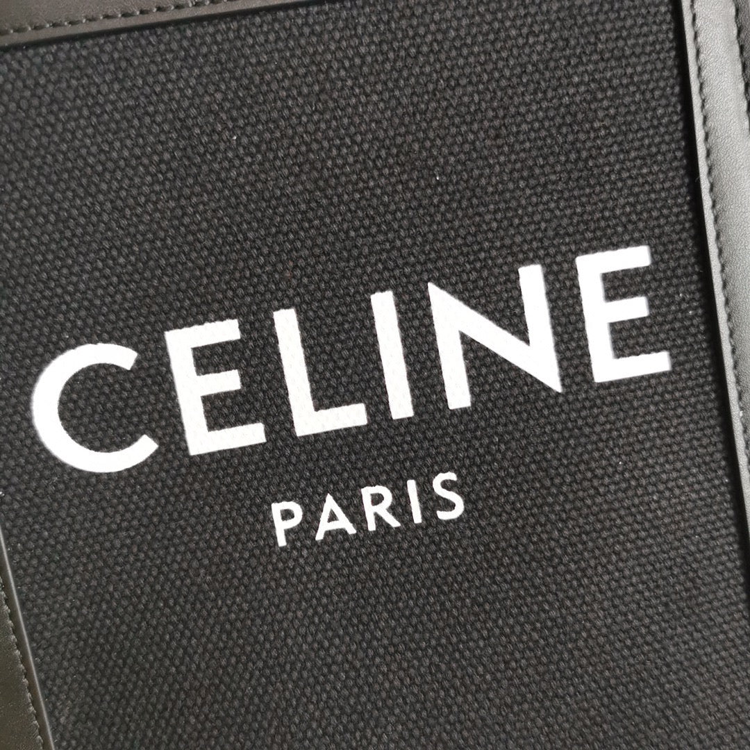 Celine Denim Arc De Triomphe Mini Tote With Celine Logo