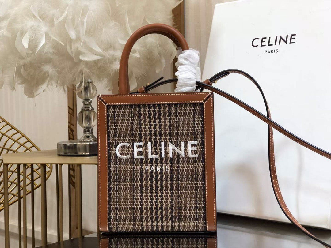 Celine Denim Arc De Triomphe Jacquard Mini Tote