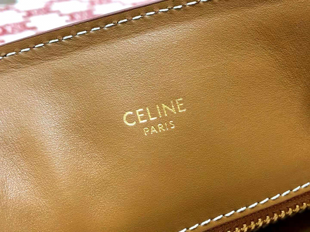 Celine Denim Arc De Triomphe Pink Jacquard Small Tote