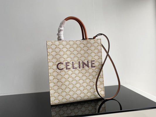 Celine Denim Arc De Triomphe Beige Jacquard Small Tote