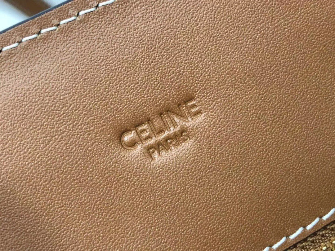 Celine Denim Arc De Triomphe  Khaki Small Tote