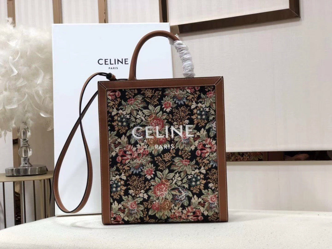 Celine Denim Arc De Triomphe Jacquard Small Tote