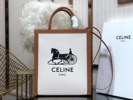 Celine Denim Arc De Triomphe Jacquard Small Tote With Celine Logo