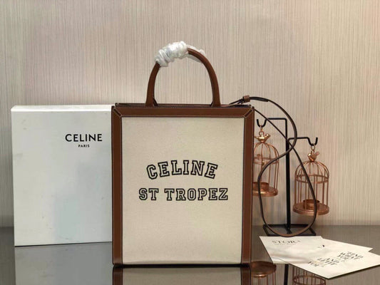 Celine Denim Arc De Triomphe In Beige Small Tote