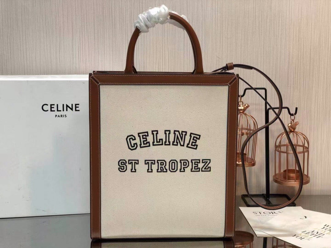 Celine Denim Arc De Triomphe In Beige Small Tote