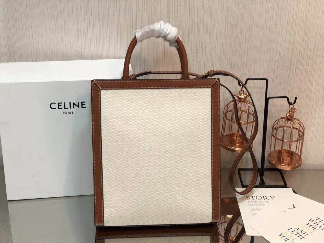 Celine Denim Arc De Triomphe In Beige Small Tote