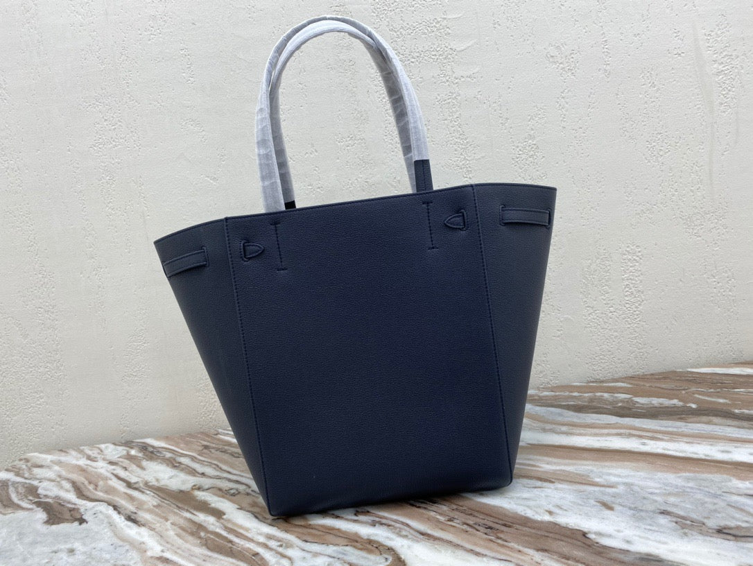 Celine Small Cabas Phantom Bag In Navy Blue Grained Calfskin