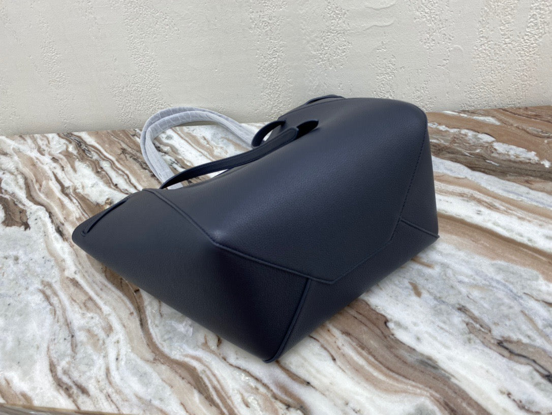 Celine Small Cabas Phantom Bag In Navy Blue Grained Calfskin