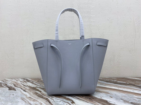 Celine Small Cabas Phantom Bag In Haze Blue Grained Calfskin