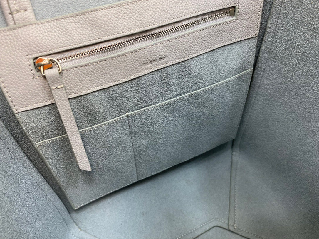 Celine Small Cabas Phantom Bag In Haze Blue Grained Calfskin