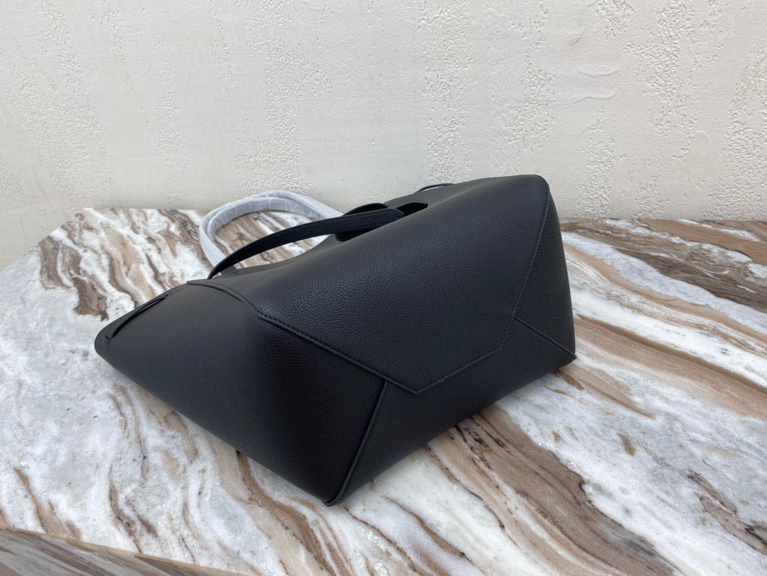 Celine Small Cabas Phantom Bag In Black Grained Calfskin