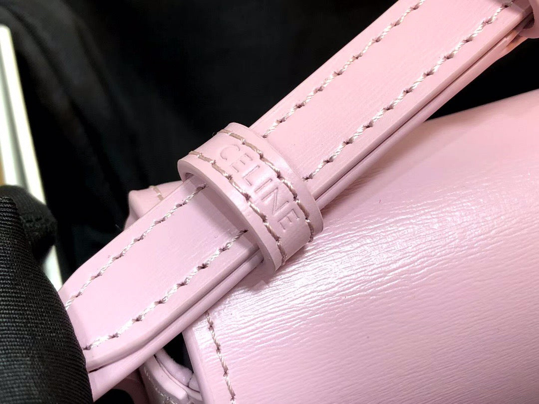 Celine Claude Shoulder Bag in Pink Calfskin