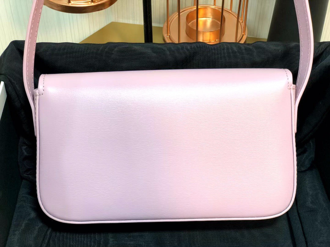 Celine Claude Shoulder Bag in Pink Calfskin