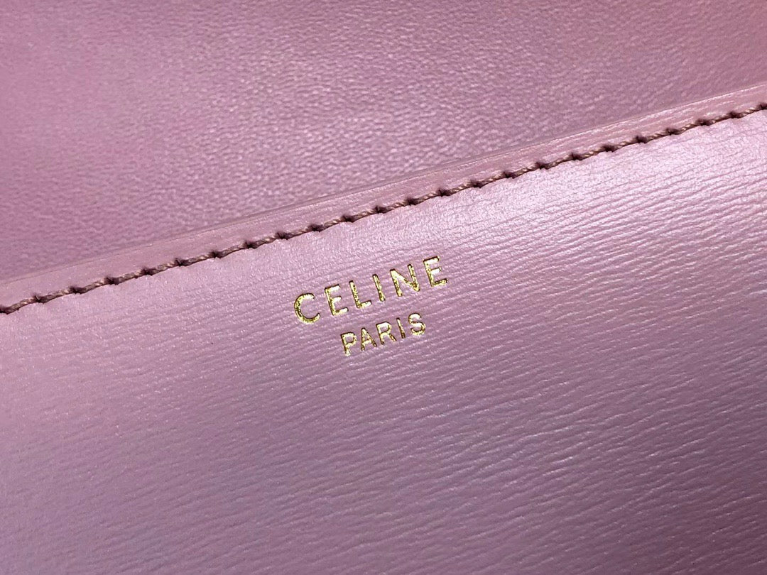 Celine Claude Shoulder Bag in Pink Calfskin