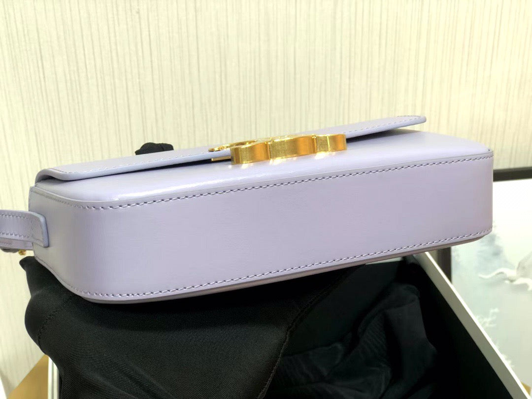 Celine Claude Shoulder Bag in Purple Calfskin