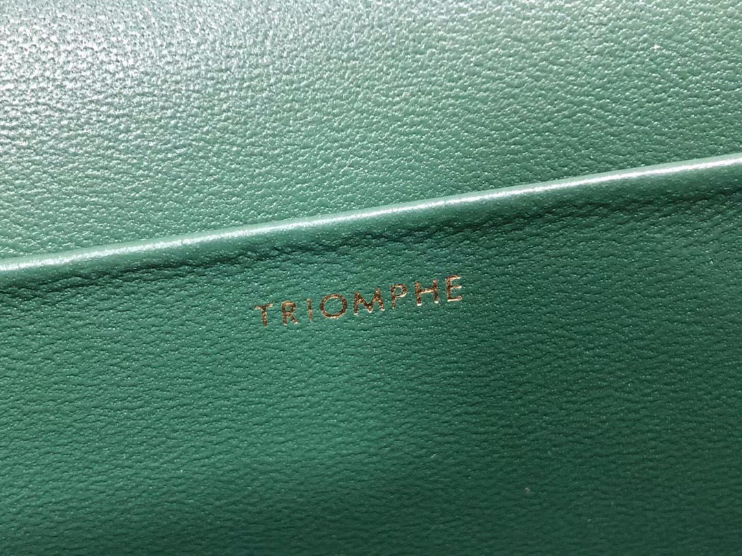 Celine Claude Shoulder Bag in Dark Green Calfskin