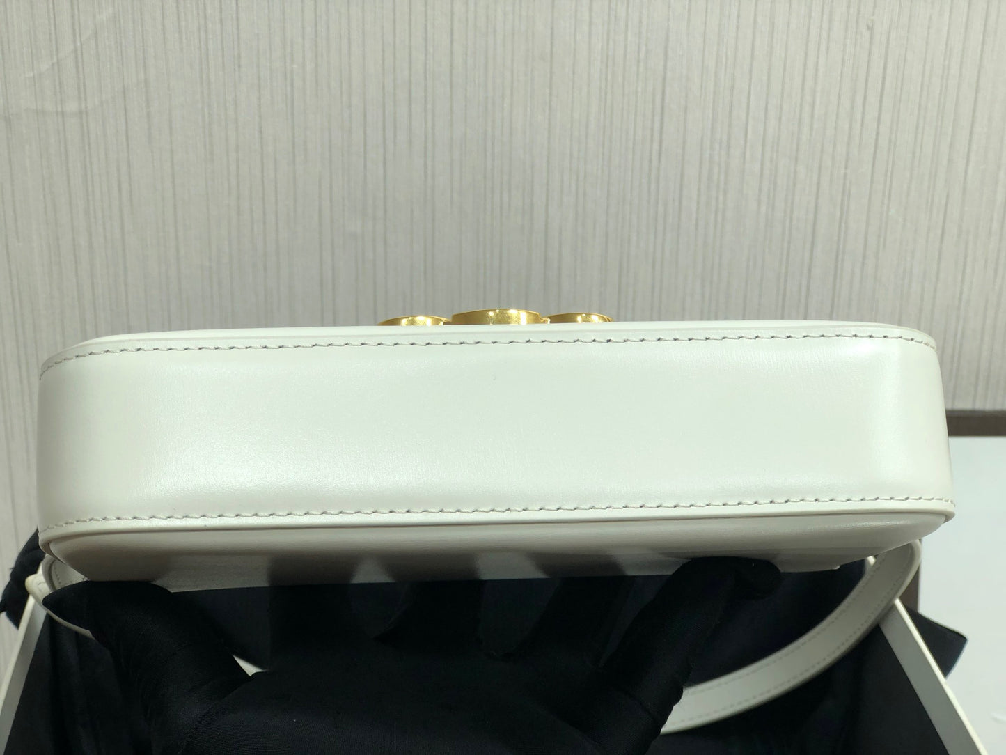 Celine Claude Shoulder Bag in White Calfskin