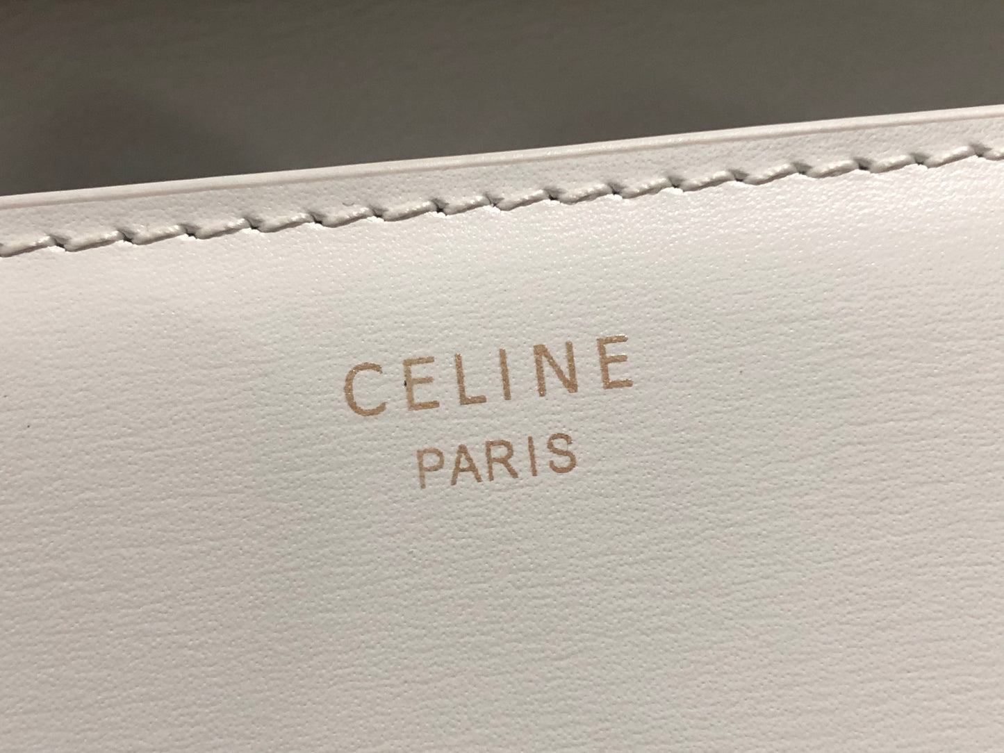 Celine Claude Shoulder Bag in White Calfskin