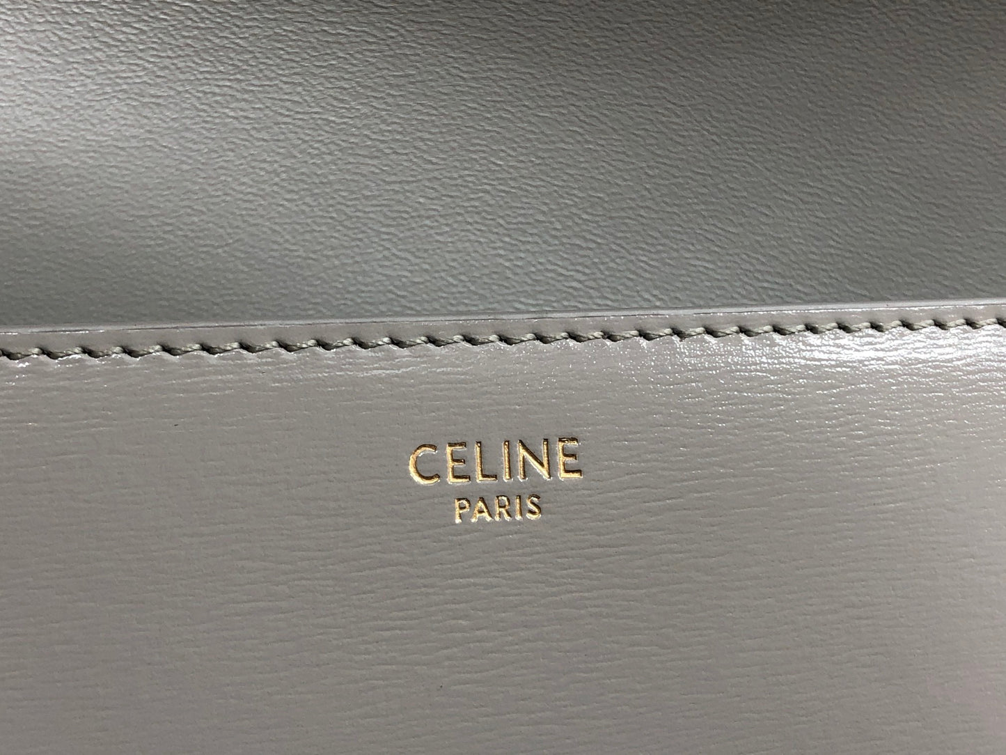 Celine Claude Shoulder Bag in Gray Calfskin