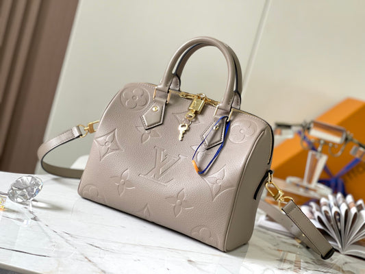 LV Speedy 25 In Gray Leather Presbyopia Series