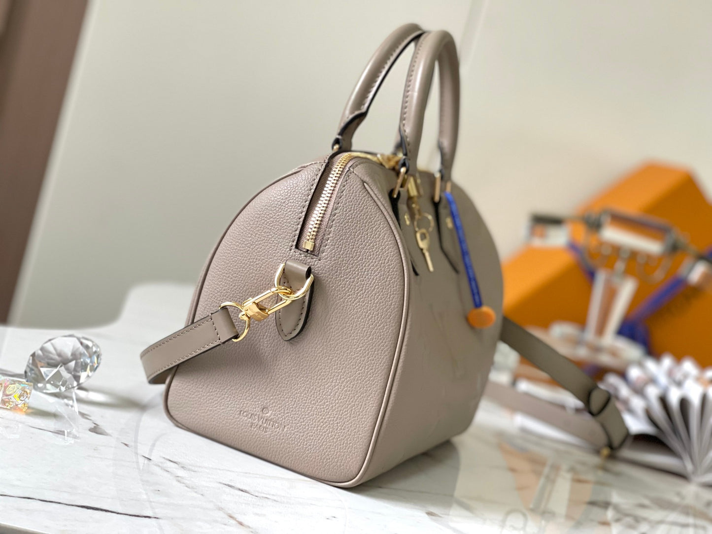 LV Speedy 25 In Gray Leather Presbyopia Series