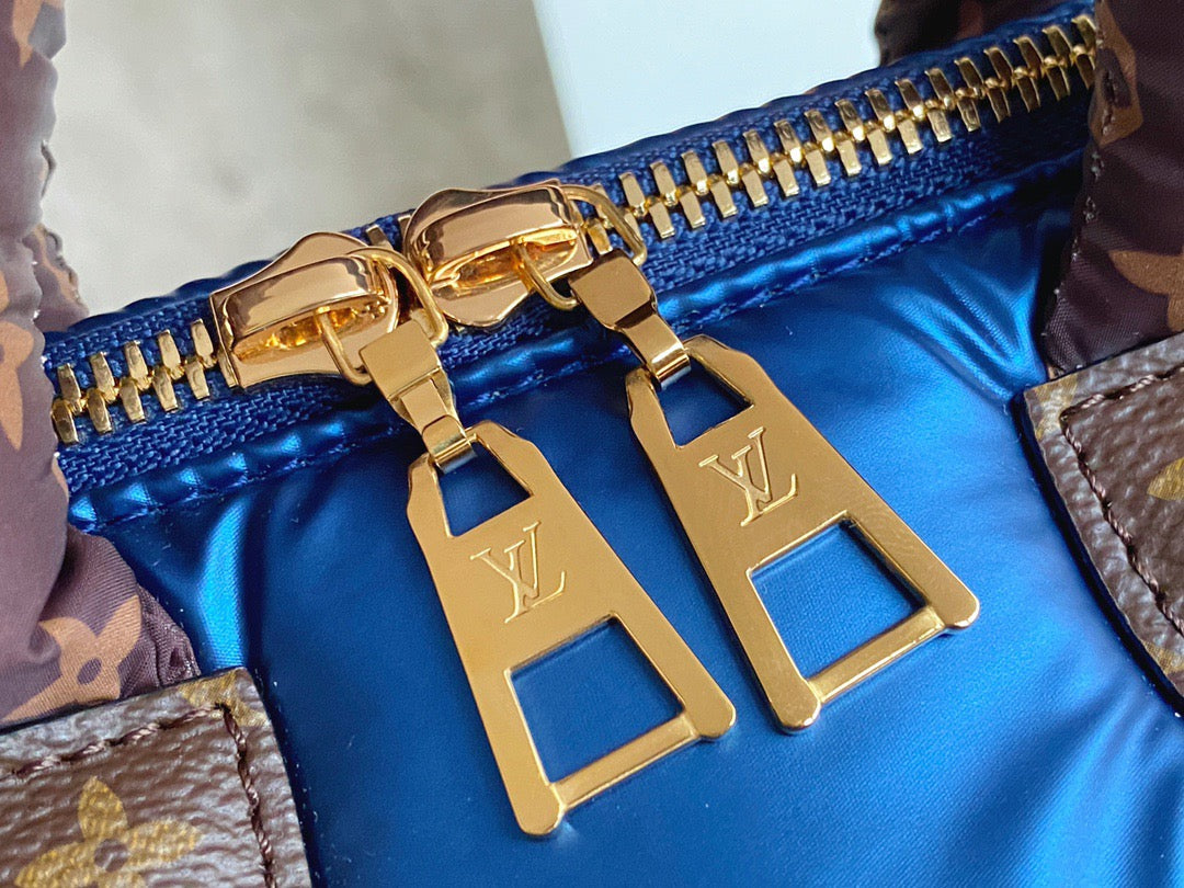 LV Speedy 25 In Blue Autumn And Winter Down Bag