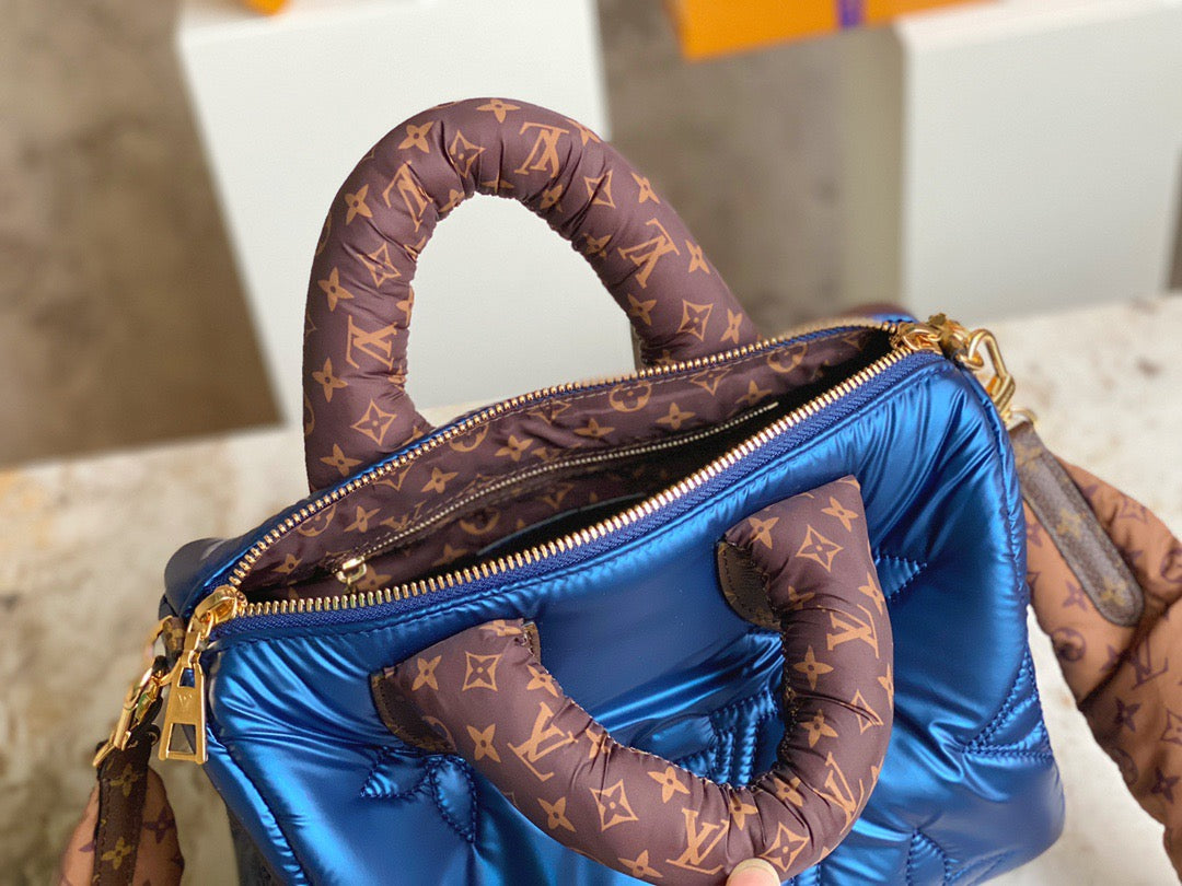 LV Speedy 25 In Blue Autumn And Winter Down Bag