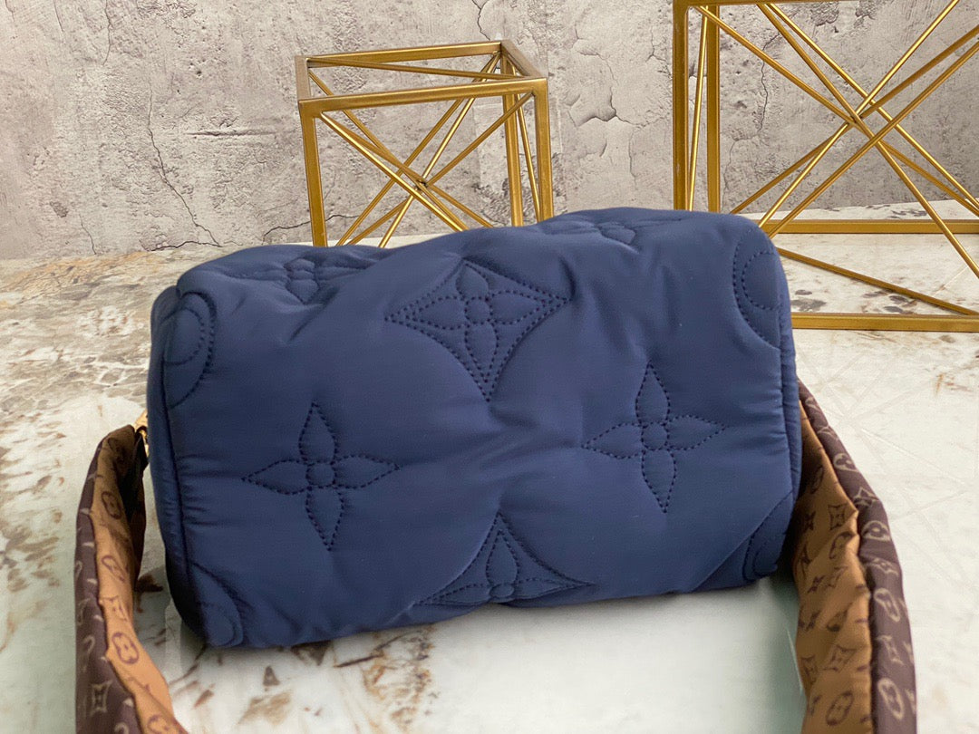 LV Speedy 25 In Navy Blue Autumn And Winter Down Bag