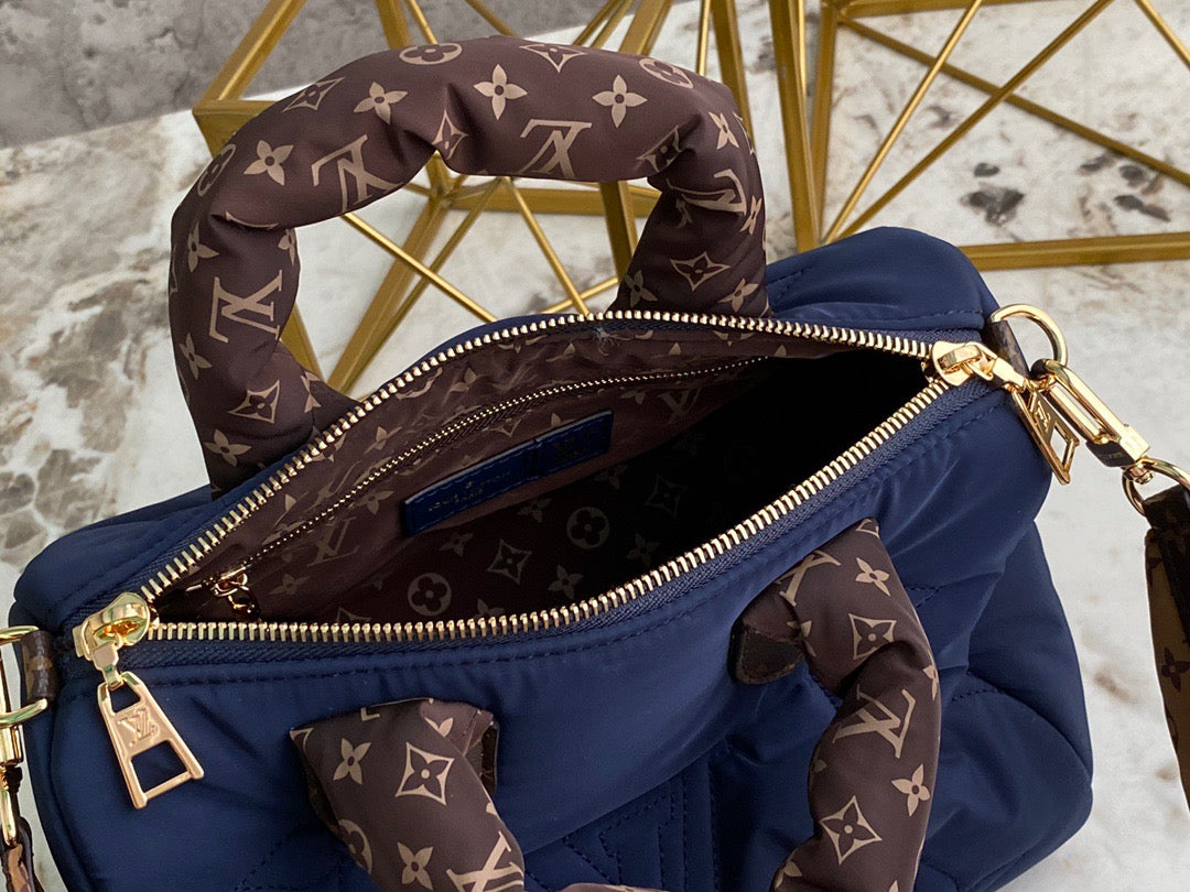 LV Speedy 25 In Navy Blue Autumn And Winter Down Bag