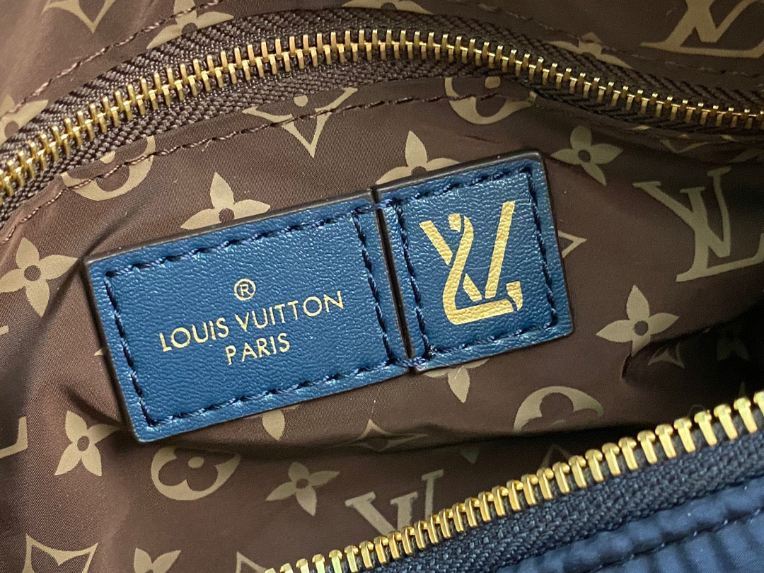 LV Speedy 25 In Navy Blue Autumn And Winter Down Bag