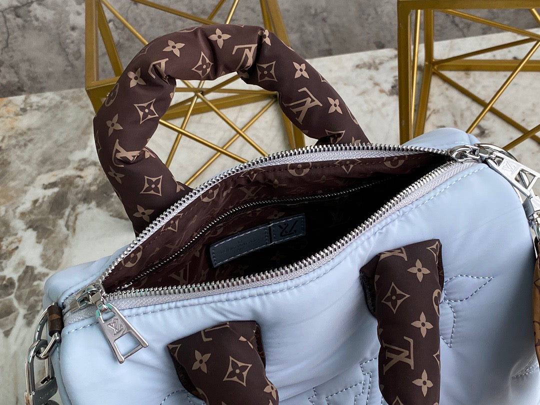 LV Speedy 25 In Light Blue Autumn And Winter Down Bag