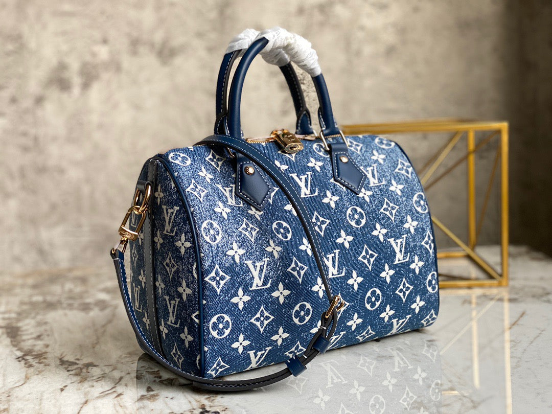 LV Speedy 25 In Classic Blue Denim