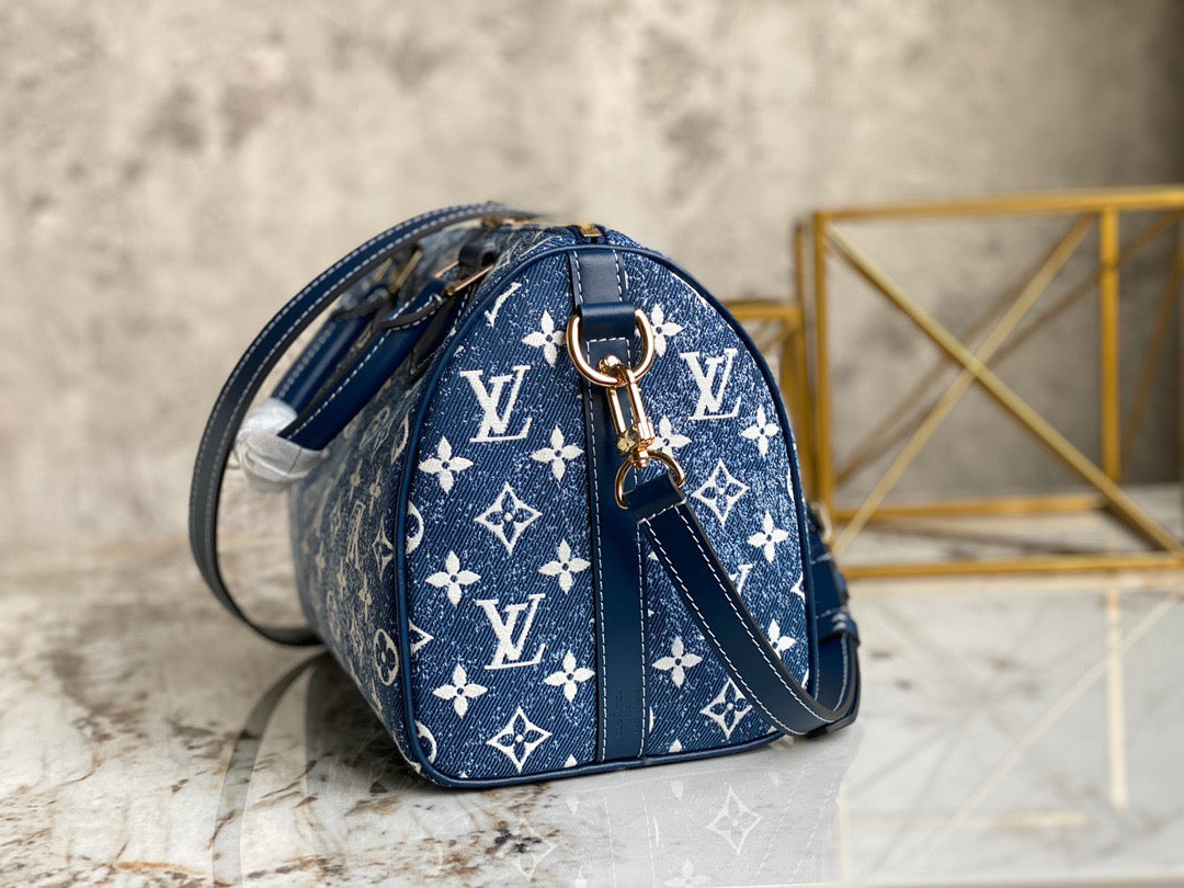 LV Speedy 25 In Classic Blue Denim