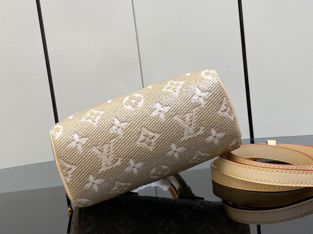 LV Speedy 16 In Gold Embossed Leather