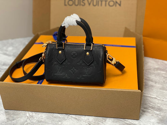 LV Speedy 16 In Black Old Flower Embroidery Series