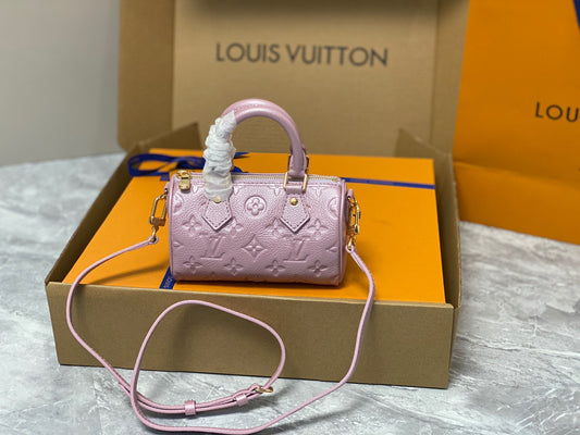 LV Speedy 16 In Pink Old Flower Embroidery Series