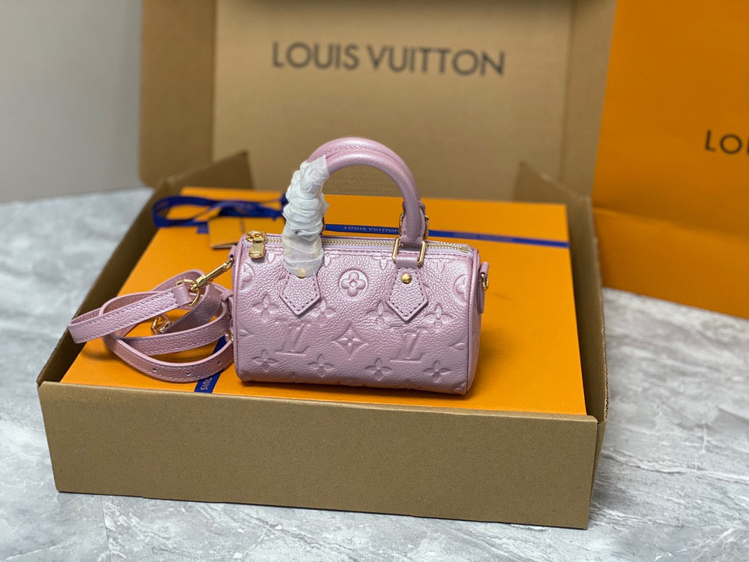 LV Speedy 16 In Pink Old Flower Embroidery Series