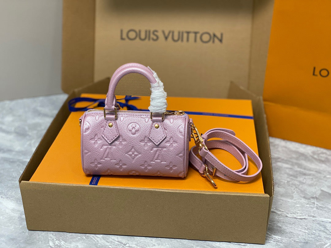 LV Speedy 16 In Pink Old Flower Embroidery Series