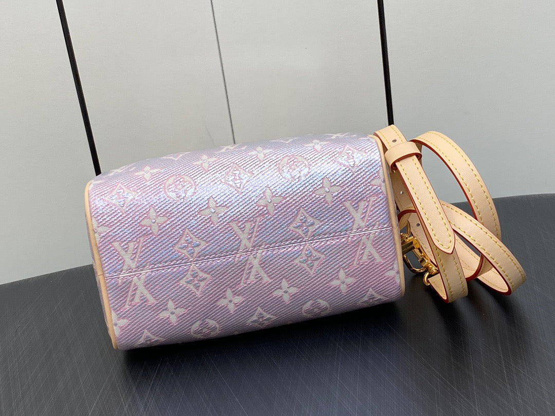 LV Speedy Bandouliere 20 In Pink Purple