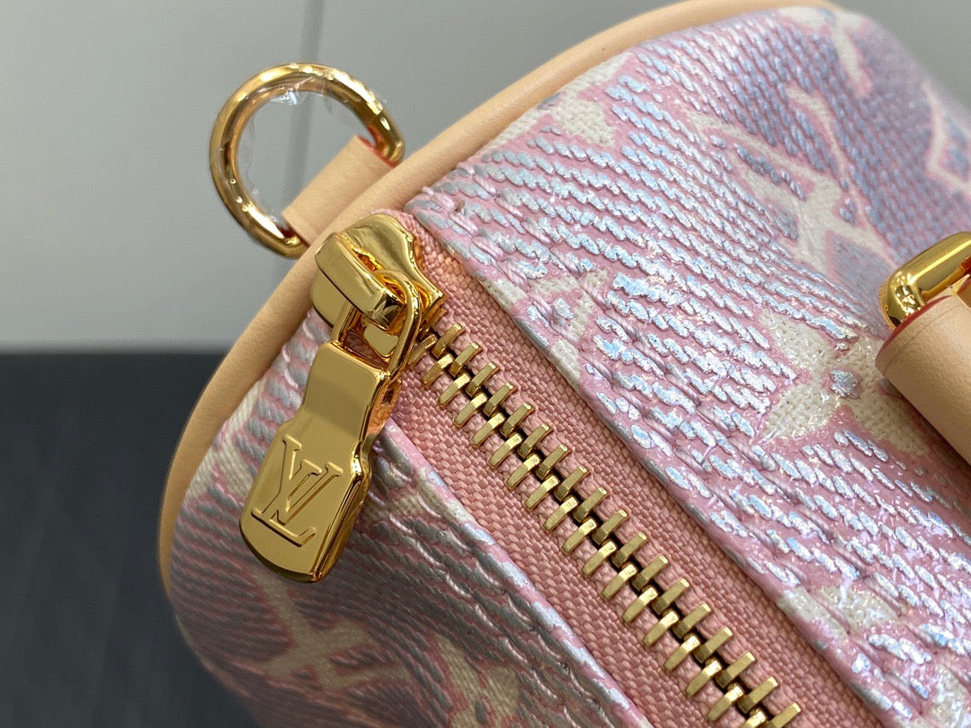 LV Speedy Bandouliere 20 In Pink Purple