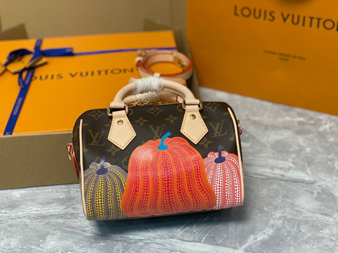 LV Speedy 20 In Pumpkin Embroidery Series