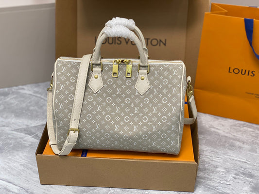 LV White Monogram Idylle Speedy 30 Cream