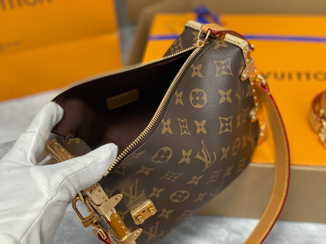 Louis Vuitton Side Trunk Brown Floral Leather